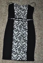 Womens Dress Jr Girls Bodycon Love Culture Black White Paisley Strapless... - £14.55 GBP