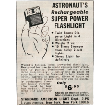 1966 Astronaut Rechargeable Flashlight Advertisement Vintage Electronics... - $19.99