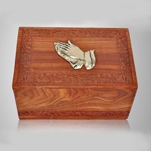 Large/Adult 200 Cubic Inch Rosewood Praying Hands Funeral Cremation Urn - $139.99