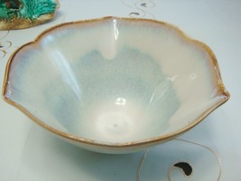 Pottery Bowl Centerpiece Dripped Design Signed, Pinched Rim * - £59.36 GBP