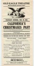 Old Eagle Theatre 1981 California&#39;s Christmases Past Programme 1981 Sacr... - £22.10 GBP