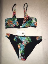 TINIBIKINI tropical Print black Reversible Bikini Swimsuit SZ xL NEW - £73.03 GBP