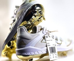 Adidas Adizero Afterburner 7 Gold White Baseball Cleats EG5631 Men Size 8 MLB - £39.72 GBP