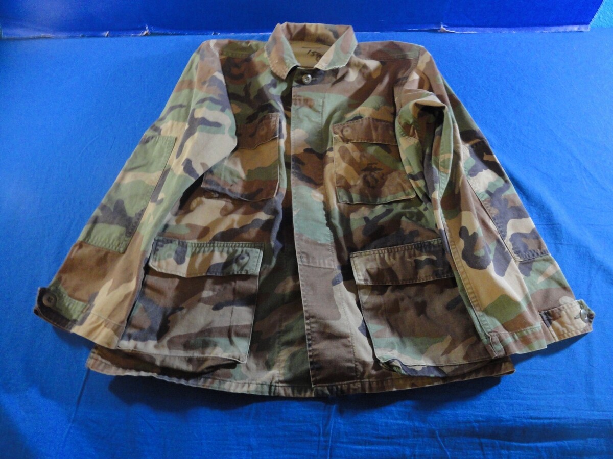 USMC MARINE CORPS COLD WEATHER BDU WOODLAND MILITARY JACKET BLOUSE SMALL... - $22.96