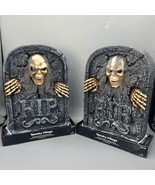 2 Spooky Village Animated LED Tombstone Decor Halloween Light Sound Effe... - $80.13 CAD