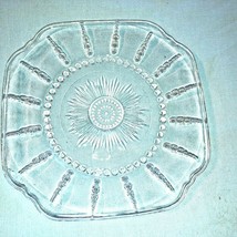 Vintage Crystal Columbia 9&quot; Square Luncheon Plate Mint - £6.38 GBP