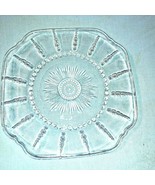 Vintage Crystal Columbia 9&quot; Square Luncheon Plate Mint - £6.28 GBP