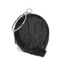 SEKUSA Tassel women evening bags ball design diamonds day clutch purse rhineston - £38.79 GBP