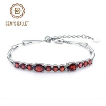 5.32Ct Natural Red Garnet Tennis Bracelet Genuine 925 Sterling Silver Bracelets&amp; - £75.61 GBP