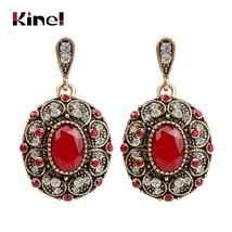 Ohemia earring unique ancient gold color mosaic aaa crystal big oval earrings for women thumb200