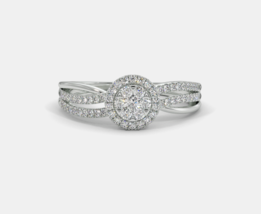 Solid 14k White Gold 1/2Ct Natural Diamond Engagement Ring Women,Valentine Gift - £1,838.21 GBP
