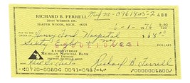 Rick Ferrell Boston Red Sox Signed  Bank Check #488 BAS - £53.80 GBP