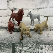 1” Diorama Miniature Plastic Dog Figures Poodle Bull Dog Daschund Animals - $9.89