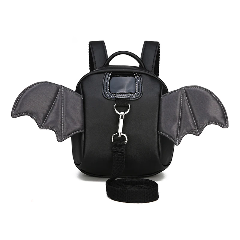 Cute Cartoon Kids Anti-lost Mini Backpack 3D Bat Wings Child School Bags Pulling - $85.84