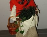 Byers&#39; Choice Caroler Lady Carrying Greens in Apron Basket of Ivy &amp; Pine... - $45.00