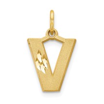 14K Gold Initial V Charm Jewelry FindingKing 20mm x 10mm - £62.84 GBP