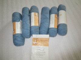 6 - 2 oz. Meadowbrook 50% Wool 50% Nylon BLUEMIST Lot 6595 SPORT YARN + Pattern+ - £15.64 GBP