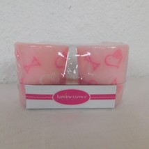 Luminessence 2 Pack Votive Candles Valentines Day Pink Hearts Xs & Os Glitter - $11.65