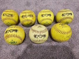 A.D. Starr Tattoo Used Slow Pitch Softballs ASA/USA 12 Inch (Lot of 7) - £28.15 GBP