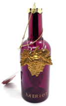 St Nicholas Square Wine Bottle Glass Ornament Within An Ornament Merlot - £7.89 GBP