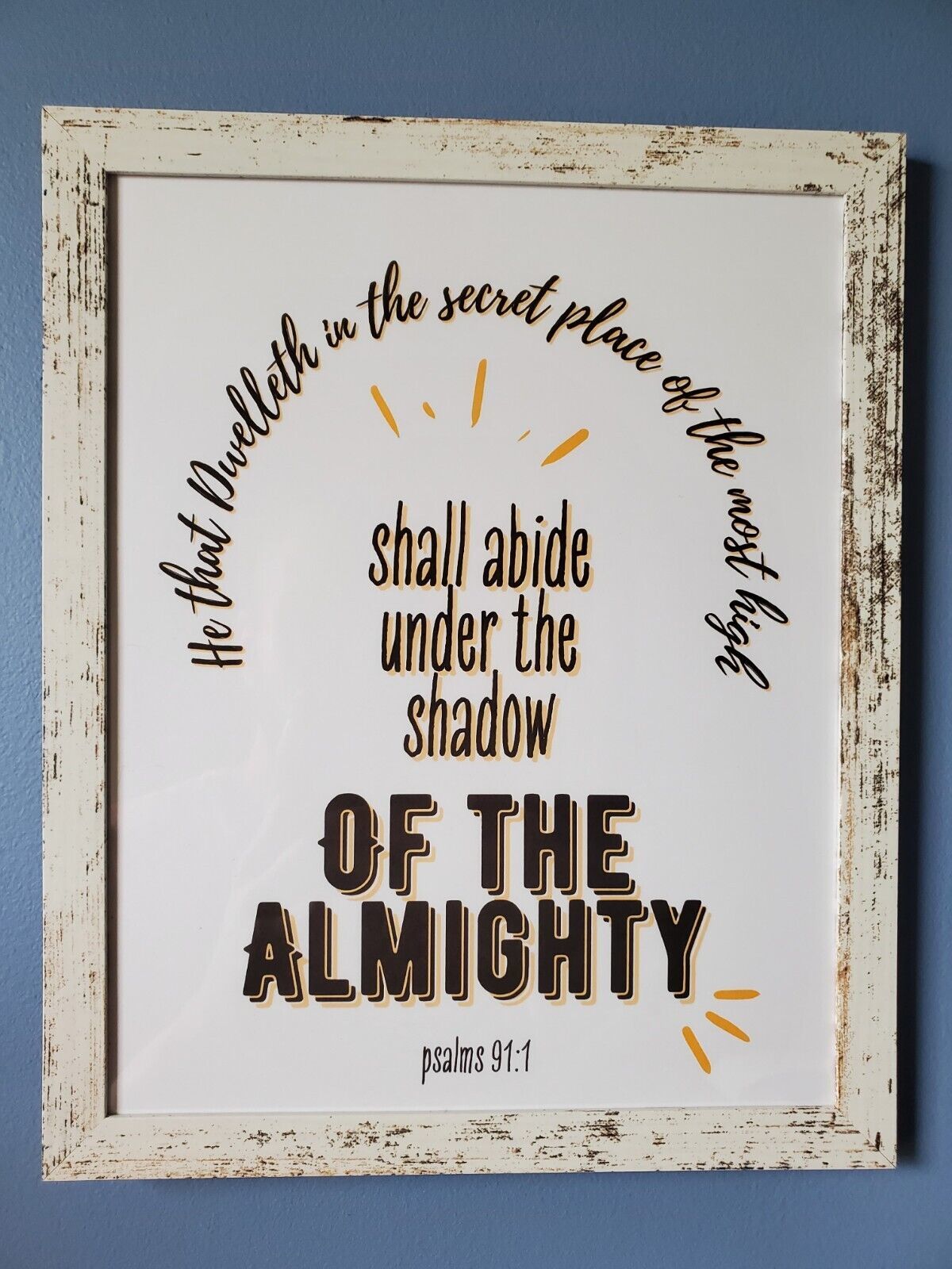 Psalm 91:1 Strength Wall Art 8"X10", Christian Poster , Faith Poster  8x10 - $19.39
