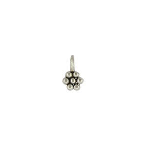 Sterling Silver Granulated Flower Charm - Tiny 6x4mm - $18.96