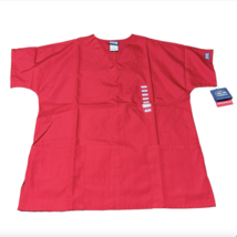 Cherokee Authentic Workwear Scrub Top Shirt Size Small Red New with Tags - £11.18 GBP