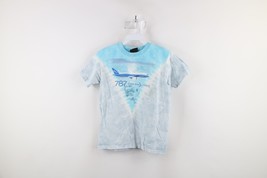 Vintage Boys Medium Spell Out Acid Wash Boeing 787 Dreamliner Airplane T... - $24.70