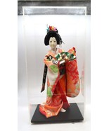 Vtg Japanese Doll Kimono Geisha 11&quot; Traditional Dress Flowers Hair Paper... - $99.99