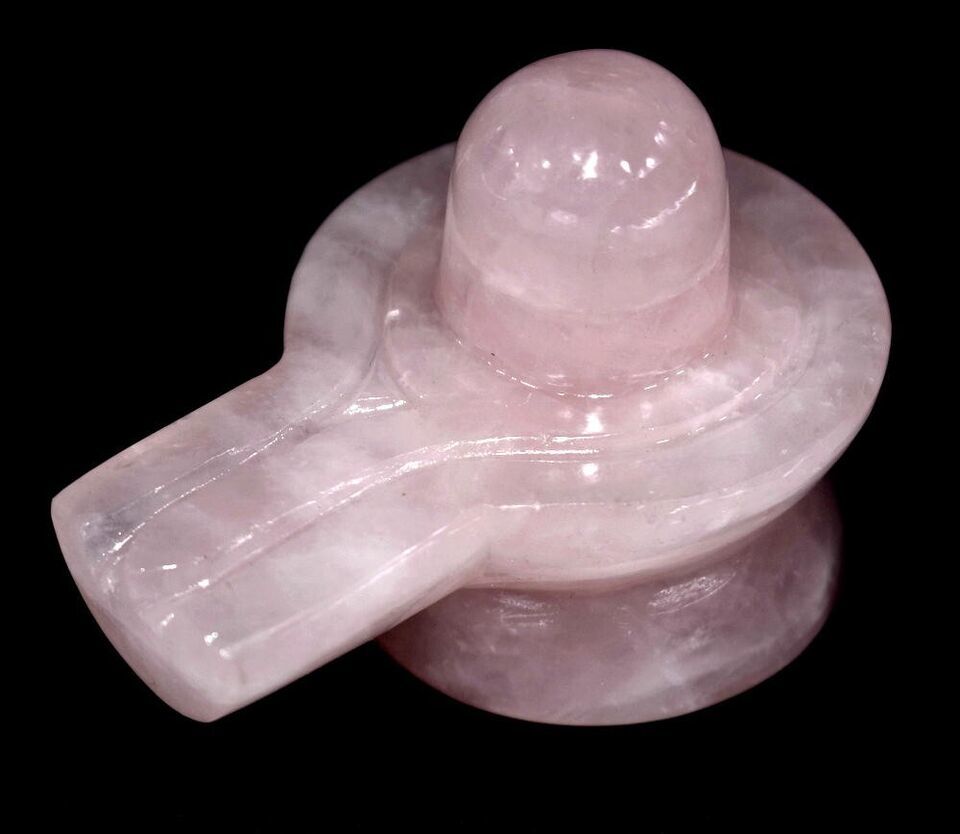 Shivling In Natural Rose Quartz Gemstone - 281 gms - $94.05