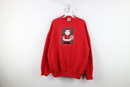 Vintage 90s Streetwear Womens XL Faded Santa Claus Christmas Sweatshirt Red - $44.50