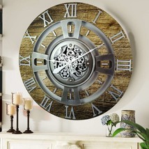 England Line Wall clock 36 inches with real moving gears Gold Antique - £261.59 GBP