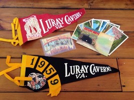 Vtg 1950s Luray VA Virginia Caverns Skyline Drive Color Postcards Pennant Flags  - £31.23 GBP