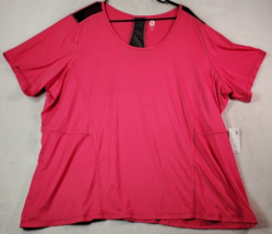 Avenue T Shirt Top Womens 26/28 Pink Polyester Short Casual Sleeve Round Neck - £10.04 GBP