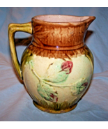 Vintage Majolica Floral-Decorated Pitcher-6 1/2 inches tall-As Is - £40.18 GBP