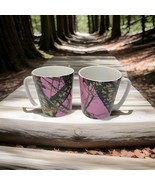 Two Mossy Oak Pink Camo Coffee Cups Mugs Break Up Infinity 16 ounces Cam... - $18.95