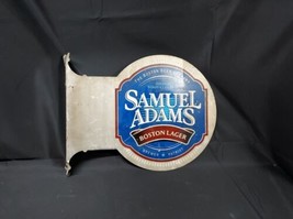 2002 Sam Adams Boston Lager &amp; Samuel Adams Light Flange BEER Sign Metal DBL SIDE - £37.36 GBP