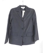Womens Emanuel Ungaro Linen Blend Blazer Jacket Slate Blue Shimmer S NWT... - £33.74 GBP