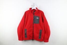 Vintage The North Face Boys XL Faded Spell Out Heavyweight Fleece Jacket... - $62.05 CAD