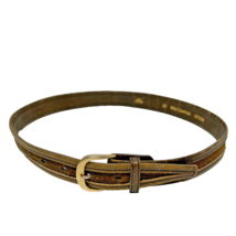 Vintage Tex Tan Wild Brown Cowhide Leather Belt 30&quot; Waist Adjustable 4705M - £9.34 GBP
