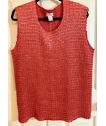 Nicola Shimmering Copper Orange Tank Top, Size 3X, 100% Polyester, Stretchy - $218.44 MXN