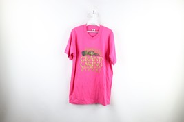 Vtg 90s Streetwear Mens Medium Spell Out Grand Casino Biloxi T-Shirt Pink USA - £27.18 GBP