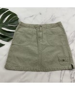 Lands End Womens Vintage Y2k Skort Size M Taupe Gray Cargo Cotton - $26.72