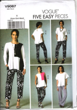 Vogue V9067 Misses XS to M Tops, Tunics and Pants Uncut Sewing Pattern - £16.27 GBP