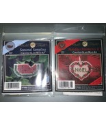Mill Hill Counted Glass Bead Kit Noel Heart Ornament H31 and Watermelon Pin - £11.66 GBP