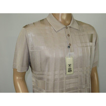 Mens Polo Shirt Slinky Sheer Short Sleeves Soft Touch Stacy Adams 57006 Taupe image 3