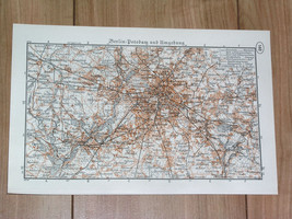 1937 Vintage Map Of Vicinity Of Berlin And Potsdam / Brandenburg / Germany - £21.35 GBP