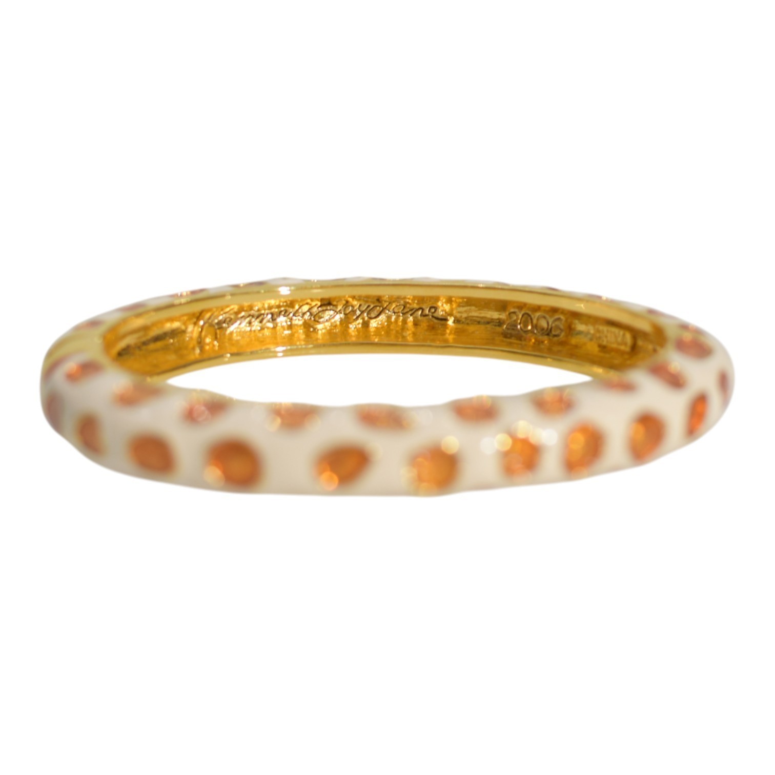 KENNETH JAY LANE Enamel Cuff Bracelet in cream orange and gold print Item image 2