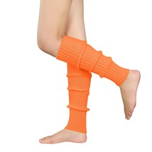 Zando Orange Leg Warmers for Girls Women Ribbed Leg Socks Velma Costume Adult - £8.11 GBP