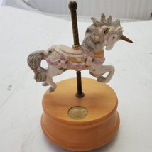 Westland Musical Porcelain Carousel Action Horse Blue Danube Waltz - $4.95